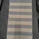 OJIA Outdoor Porch Rug Front Door Mat 24'x51, Washable Checkered Entry Striped Front Door Rug Cotton Woven Kitchen Carpet Small Area Rug for Entryway Patio Bedroom Bathroom (Blue/White/Tan)