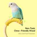 Wooden Bird Perch Stand Rocker with Cotton Rope - Enrichment Interactive Spinning Swing Perch for Cockatiels Conures Lovebirds Parrotlets Budgies - Yellow