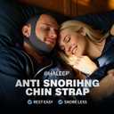 OHELEEP Anti Snore Chin Strap for CPAP Users, Snore Stopper Adjustable, Chin Strap for Sleeping Comfortable Stop Snoring Solution, Anti Snoring Devices Breathable and Reusable, Black, M