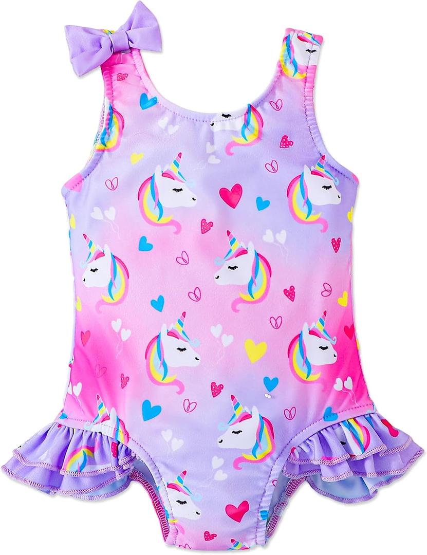 Doresbebe Toddler Girl Swimsuit Baby One Piece Bathing Suit Swimwear Kids Summer Beach Wear 2-3T