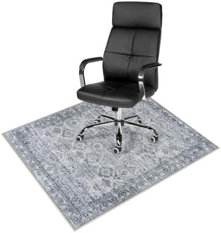 Anidaroel 36"x48" Office Chair Mat for Hardwood Floor, Floor Mat for Office Chair, Computer Chair Mat, Under Desk Rug for Rolling Chair, Low Pile Carpet Protector Mat, Gray