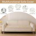 hyha Couch Covers for Dogs Washable, Non Slip Plush Dog Sofa Protectors, Fuzzy Pet Couch Covers for 3 Cushion Sofa Pet Friendly (Apricot, 27.6" x 47")