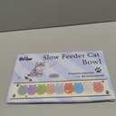 Slow Feeder Cat Bowl, Easy to Clean Silicone Bowl, Ideal for Dry and Wet Food (Orange and Cyan)