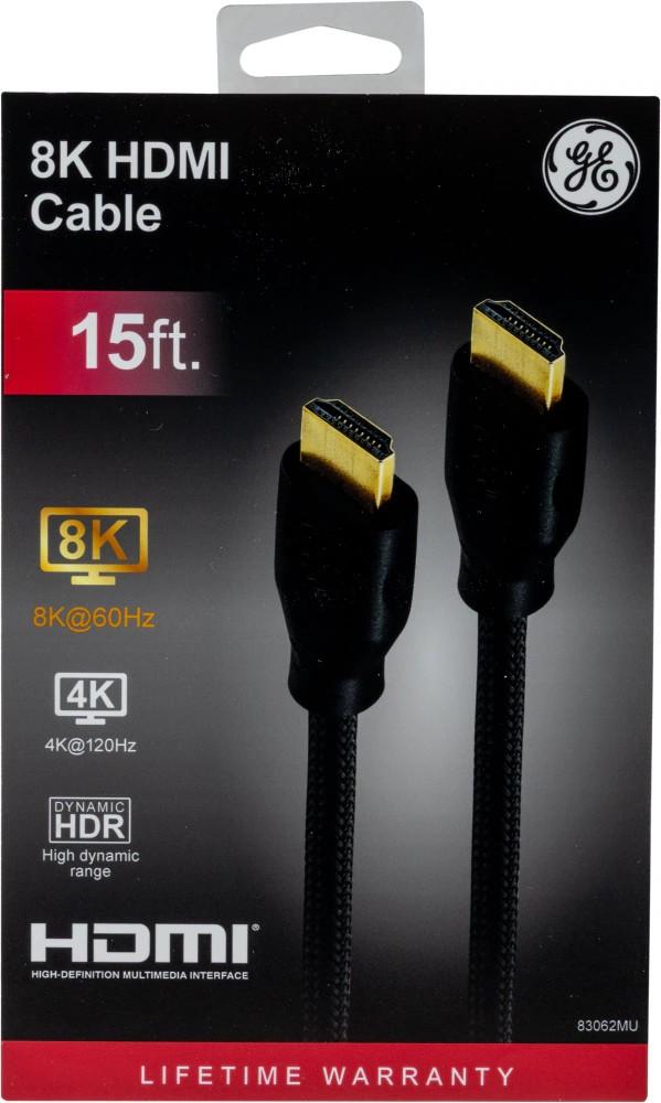 GE 8k HDMI 2.1 Cable, 15 ft
