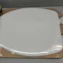 Mayfair Linden Slow Close Toilet Seat, Non Slip Heavy Duty Wood, Easy Install, Elongated, White