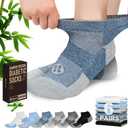 Diabetic Socks for Men,6 Pairs Low Cut Diabetic Neuropathy Socks for Men 9-12/10-13(White+Deep Blue+Blue+Dark Grey+Grey+Black-Large)