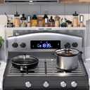 BOIVSHI Stove Top Shelf - Adjustable Oven Shelf for Top of Stove for 27-33inch, Kitchen Spice Organizer, Silver