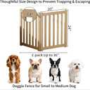 2-Panel Solid Wood Dog Gate - Freestanding Folding Pet Gate for Doorways, Stairs, Indoor, 24" Height, No Installation Needed, Natural Wood