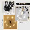 7-Light Chandelier for Dining Room, Mid-Century Modern Glass Light Fixture, 27.2 inches