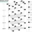 35 Inch Portable Closet for Small Room, Clothing Organizer Storage Rack with Non-Woven Fabric Cover, 1 Clothes Hanging Rod, 6 Storage Shelves, Black