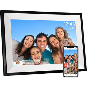PIPI Vision 10.1 Inch WiFi Digital Picture Frame, Upgraded 32GB Storage,Smart Frameo App, IPS Touch Screen, Easy Setup, Instantly Share Photos & Videos for Mom,Grandparents, Black