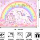 Avezano Unicorn Birthday Backdrop Rainbow Unicorn Birthday Party Decorations Banner Pastel Castle Fairy Tale Cake Table Supplies Studio Props 7 x 5 ft