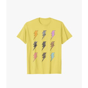 Lightning Bolt Leopard Zebra Cheetah Shirt, Lightning Bolt T-Shirt (Small)
