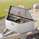 VEVOR Trailer Tongue Box, Heavy Duty Trailer Tongue Tool Box Storage Organizer with Lock & Keys, Utility Tool Chest for Pickup Truck Bed, RV, SUV, Off-Road Vehicle, Aluminum, 39" x 16.5" x 12", Silver