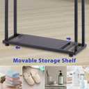 Towel Racks for Bathroom, 39'' Tall 2 Tier Bathroom Towel Stand with Storage Shelves, Modern Standing Pool Drying Rack for Outdoor, Black, ALHAKIN