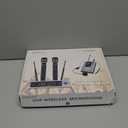 HOTEC UHF Wireless Microphone System with Dual Lapel/Lavalier and Headset Microphones Over PA, Mixer, Speaker, Karaoke Machine for Church, Training, Classroom, Interview (H-K25)