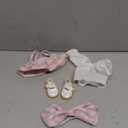CALEMBOU Plush Doll Clothes Set, Cute JK Uniform Set, Doll Dress Shirt Bow Necklace Shoes 5Pcs Outfits for 20cm/8 inch Soft Dolls Stuffed Animals (Pink Clothes set-20cm/8)