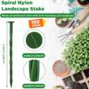 Jetec 150 Pcs 8 Inch Green Landscape Plastic Edging Spikes Spiral Anchoring Garden Nails for Paver, Weed Barriers, Turf, House Construction Ground Lawn