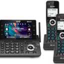 AT&T 4-Handset DECT 6.0 Cordless Home and Business Phone with Answering Machine, 5" Color Display, One-Touch Shortcut, Conference, Intercom, Smart Call Blocker, Bluetooth Connect to Cell: DLP73490