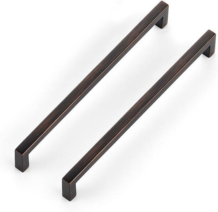 Ravinte 5 Pack Solid 7-1/2 Inch Center to Center Slim Square Bar Drawer Handles Kitchen Cabinet Handles Oil-Rubbed Bronze Drawer Pulls Kitchen Cabinet Hardware Pulls