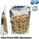 Stand Up Pouch Bags, 6" x 9", Heavy Duty, 100 Pack, Clear Front with Aluminum Foil Back - Resealable Ziplock and Heat Sealable for Food Storage