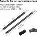 2 x Dog Seat Belt for Car - Adjustable Dog Car Safety Harness, Elastic Cushioning Seatbelt Leash, Reinforced Metal Buckle Anti-Tangle Design, for Small and Medium Pets (Black)