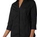 Riders by Lee Indigo womens Easy Care ¾ Sleeve Woven Shirt, Black Soot, XX-Large