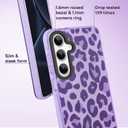 SAKUULO Magnetic for Samsung Galaxy S25 Plus Case Dark Purple Leopard Print Pattern [Compatible with MagSafe] [with Screen Protector] Wireless Charge Strengthen Protection Cover (6.7")