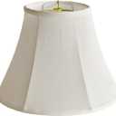 Bell Lamp Shades, 6.7" x 13" x 9.5" Replacement Lampshades for Table & Floor Lamp, Natural Linen Hand Crafted Lamp Shades for Bedroom, Living Room (White, Meduim Bell-1 Pack)