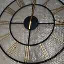 24 Inch Metal Large Wall Clock with Vintage Gold Roman Numerals