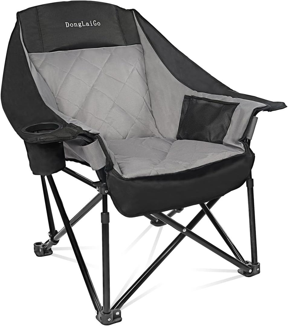 Camping Chair, Oversized Portable Camp Chair, Folding Outdoor Chair with Side Pocket and Cup Holder, Heavy Duty Camp Chair up to 400lbs, Large Camp Lounge Beach Chairs for Outdoor, Sports, Fishing (Slate Gray-black) Camping Chair, Oversized Portable Camp Chair, Folding Outdoor Chair with Side Pocket and Cup Holder, Heavy Duty Camp Chair up to 400lbs, Large Camp Lounge Beach Chairs for Outdoor, Sports, Fishing (Slate Gray-black)