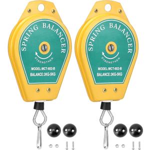 QWORK Spring Balancer, 2 Pack 6.6lbs - 11lbs Bearing Retractable Tool Fixture Holder for Assembly-line