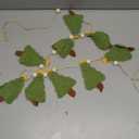 Tudomro Crochet Christmas Tree Garland 6.56 ft Rustic Handmade Xmas Banner Christmas Tree Wooden Beads Farmhouse Hanging Decor for Mantel Fireplace Home Room Wall Window Door Gift