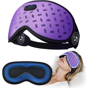 Sleep Mask Headphones Bluetooth 5.4 with 3D Removable Hot & Cold Compress, TOPOINT Weighted Eye Mask Blackout Soft, Cooling Breathable for Women Men Deep Sleep Relax Tired Eyes Migraine Office Travel (Purple)