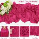 10 Pack Cheesecloth Table Runner 6FT Boho Gauze Rustic Fabric Table Runner Vintage Sheer Tablecloth for Wedding Party Bridal Baby Shower Long Table Decorations (Fushia)