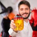 Maxcheck 6 Pack 18 oz Halloween Stemless Wine Glasses Halloween Wine Glass Set Clear Drinking Tumbler for Homes and Bars for Party Gift(Bloody)