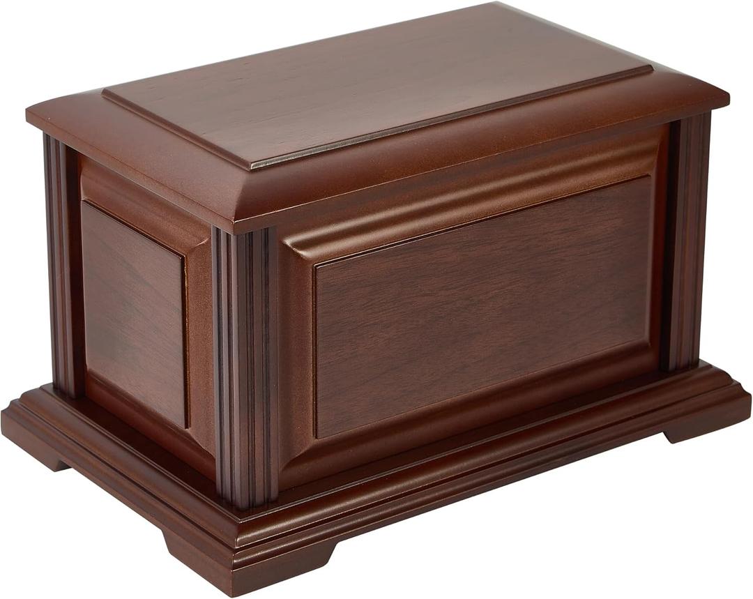 Handcrafted Large Wooden Funeral Cremation Urn Box for Human Ashes,Burial Urns for Adult up to 225lbs