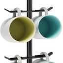 Cup Holder Tree with 6 Hooks, Metal Coffee Mug Rack Stand (Black)