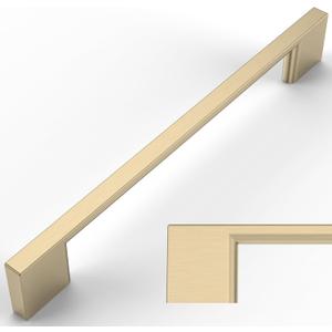 Amerdeco 10 Pack Brushed Brass Cabinet Pulls 6.25 Inch(160MM) Hole Centers Kitchen Cabinet Handles Cabinet Hardware Kitchen Handles for Cabinets Cupboard Handles Drawer Pulls ZH0060 (6.25"/160MM Hole Center)