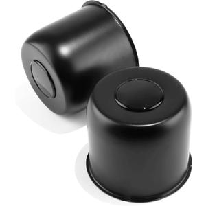 2Pcs 4.9" Push Through Wheel Center Caps Stainless Trailer Hub Cap for Truck SUV RV Wheel Rim (Fit 4.9" Bore 4.47" H Matt Black)