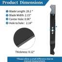 2105300125A Lawn Mower Blade with Oval Center Holes, Compatible with 20" Oregon, Daye/Hyper Tough Lawn Mower Deck, Fit for MNA152505, MNA152701, MNA152516, Replaces 101000001 (1 Pack)