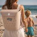 ClevrPlus Convertible Beach Tote Backpack, Grey – Waterproof EVA Beach Bag with Removable Straps & Lid