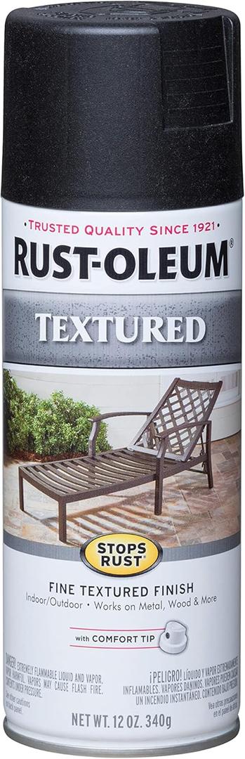 Rust-Oleum 7220830 Textured Spray Paint, 12 oz, Black