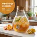Style Setter Beverage Dispenser Cold Drink Dispenser Glass Jug, Metal Stand & Leak-Proof Acrylic Spigot Great for Parties, Weddings & More (2.5 Gallon, Glass with Cork Lid)