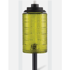 TIKI Brand Convertible Torch, 68” Full Size, 54" Garden, 8” Table, Green Glass