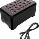 MaxLax 20-Port USB Charger Station, 100W/20A, Compatible with Smartphones, Tablets, and Other USB Devices