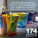 Custom Shop Paint Mixing Cups, 5-Quart (12 Pack) - Plastic Measuring Cups for Liquids, Automotive Painting, Epoxy Resin, Acrylic Arts, Crafts, Disposable or Reusable, Graduated, Mixing Ratios, 12 Count