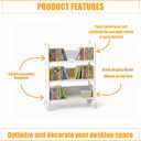 1/6 Scale Miniature Library Cart – 3-Tier Book Trolley Display Stand for Mini Collections, 3D Printed Bookshelf Model, Aesthetic Desk Decor & Book Lover Gift, 2pc (White)