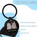 4 x Halloween Ghost Keychain, Halloween Keychain Boo Basket Stuffers for Women, Metal Spooky Gifts, With a Flannel Bag