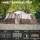 PORTAL 10 Person Tent for Camping, Large Family Camping Tents with 3 Room & Screen Room, PFAS-Free Waterproof Tunnel Tents with Rainfly, Large Tent for Outdoor Camping